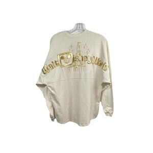 Disney Parks WDW Gold Cream Pixie Dust Metallic Castle Spirit Jersey Sz M BN#081